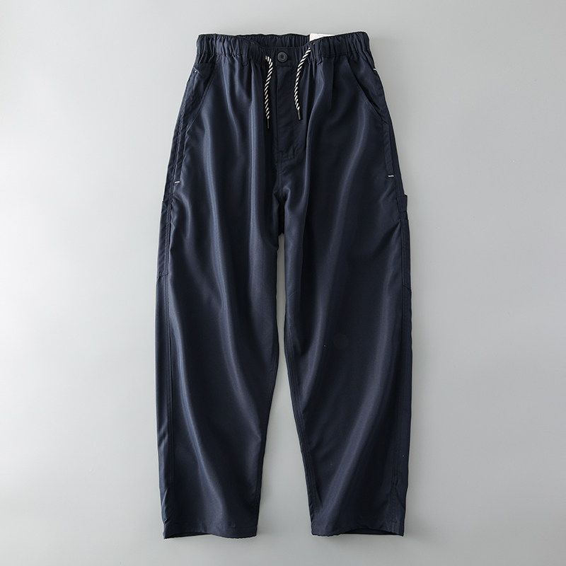 Trendy Japanese Style Wind Speed Dry Function Thin Export Men s Pants Navy Blue M