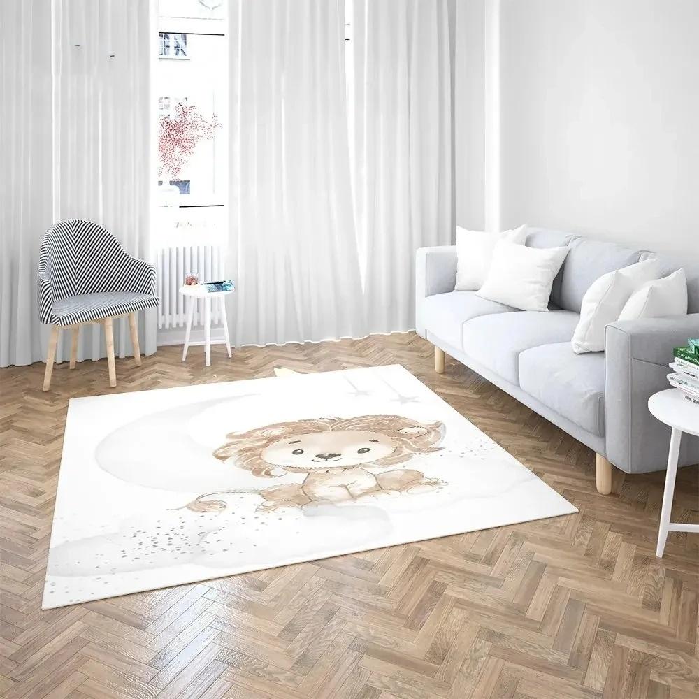 Rainbow  Carpet Mat Rug with Modern  Abstract Minimalist Pattern Home Decoration for Living Room Bedroom Non-slip Indoor Rug