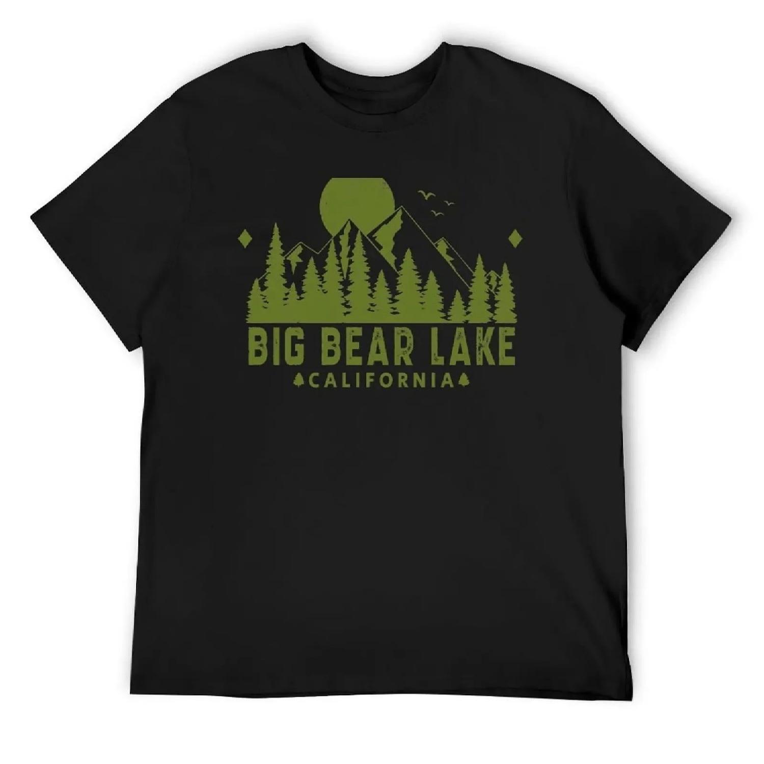 Футболка Big Bear Lake California Mountain View кастомная винтажная футболка croswit мужская футбольная футболка оверсайз футболки для мужчин XXXXXL чёрный