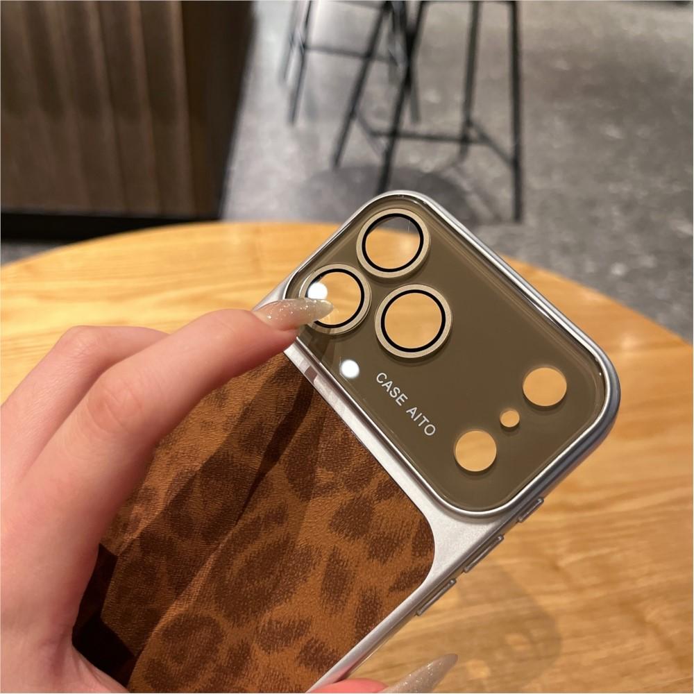 Original Leopard Print Texture Phone Case For iPhone 17 16 15 14 13 Pro Max Large Window Lens Protection Shockproof Matte Cover