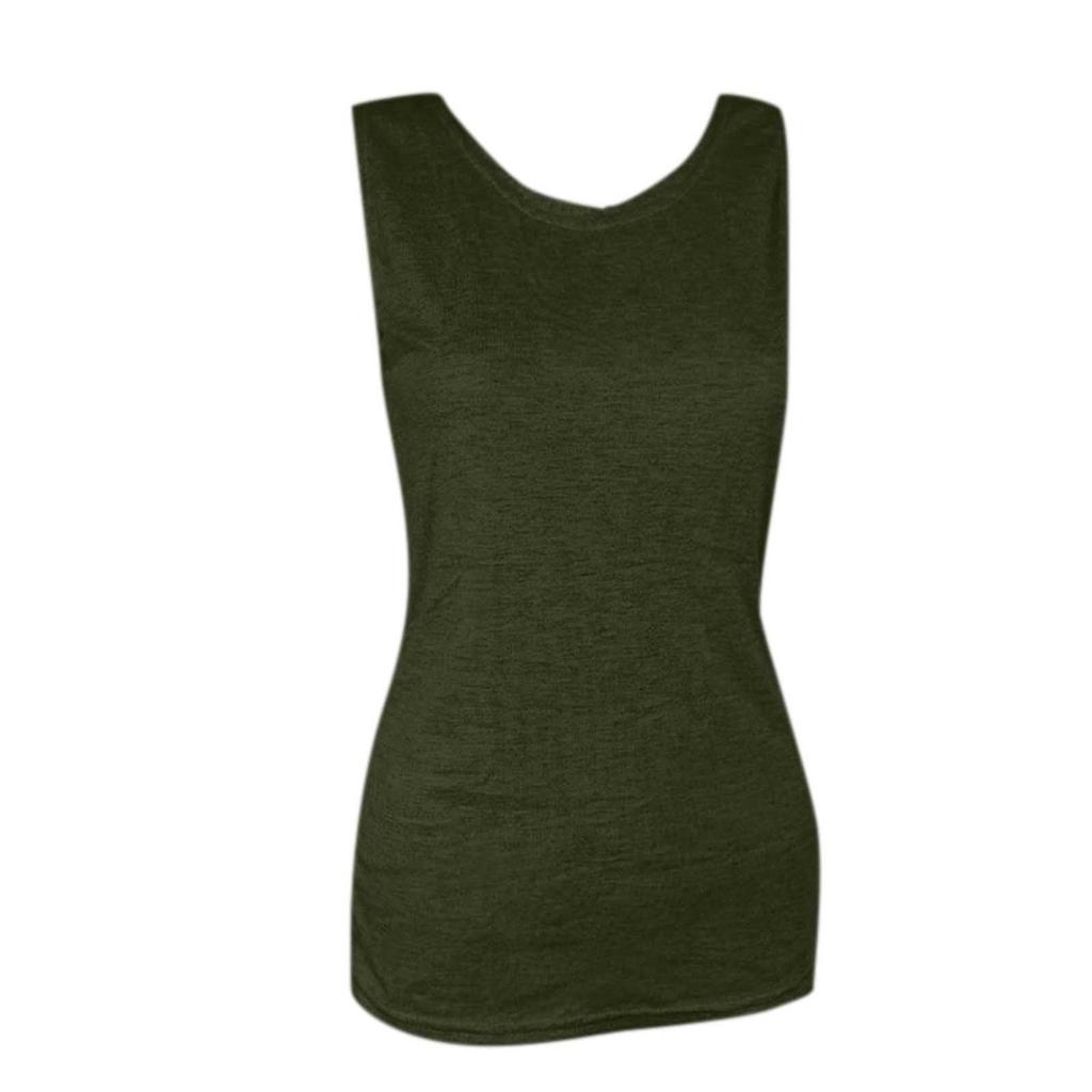 Women Sleeveless Deep V Backless Fitted Stretch Tank Top Solid Basic Slim Fit Vest Casual Summer Fashion Shirt