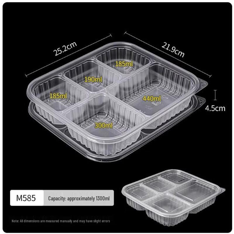 ShengBiLai 5-Compartment Disposable Meal Prep Containers