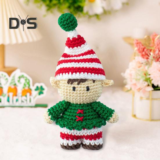 Christmas Crochet Kit Crochet Starter Kit with Step-by-Step Video Tutorials Santa Claus Nutcracker Green Elf Knitting Set for Beginners