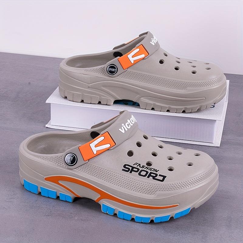 

Зручні Дихаючі Чоловічі Клоги на Платформі - Сандалі з ЕВА для Приміщення та Вулиці - Повсякденне Літнє Взуття 45 сірий