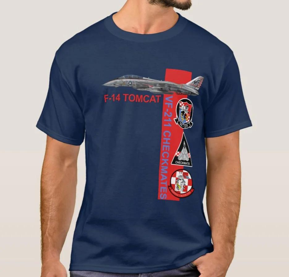 

VF211 Fighting Checkmates F14 Tomcat Fighter TShirt Summer Cotton Short Sleeve ONeck Mens T Shirt New S3XL 4XL