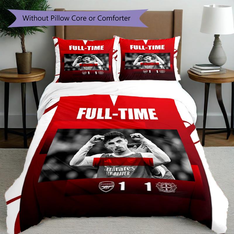 3pcs Duvet Cover Set (1*Duvet Cover + 2*Pillowcase, Without Core),football team.C Print Bedding Set, Bedroom Decor, All‑Season, Birthday Gift