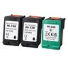 Pack of 3 Compatible HP 338/343 Cartridges - 2x Black + 1x Color for Deskjet, OfficeJet, PhotoSmart, PSC