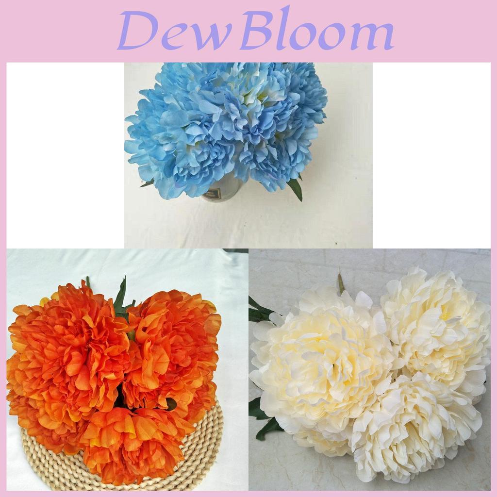 Artificial Peony Flower Bouquet For Wedding Decor With Silk Material In Multiple Colors