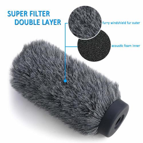 YOUSHARES NTG3 Pare-brise de microphone - Deadcat Muff anti-vent pour microphone canon Road NTG-3 et Sennheiser MKH416, 7,1" de long