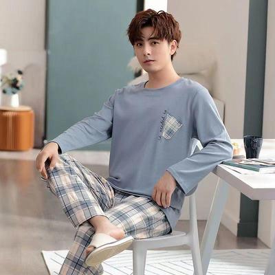 Spot Men's Long Sleeve Pajamas - Spring/Fall Home Wear, Youth/Middle-aged Thin Winter Set