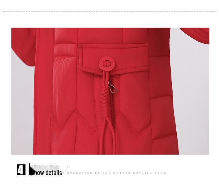 Women's Over-the-Knee Long Down Coat with Fur Collar - Winter 2025 Korean Style Cotton-Padded Jacket