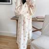 Women's Spring/Autumn Korean-Style Simple Comfortable Nightgown Pink Bow Casual Loose-Fit Loungewear Nightdress