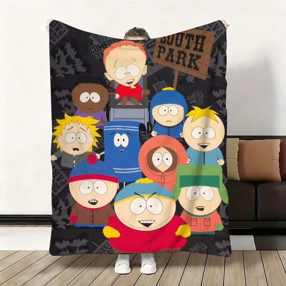 

Cute S-South Cartoon P-Park Throw Flannel Fluffy Soft Blanket Warm Skin-Friendly Throw for Sofa Bed Office Nap Winter 75cmx90cm