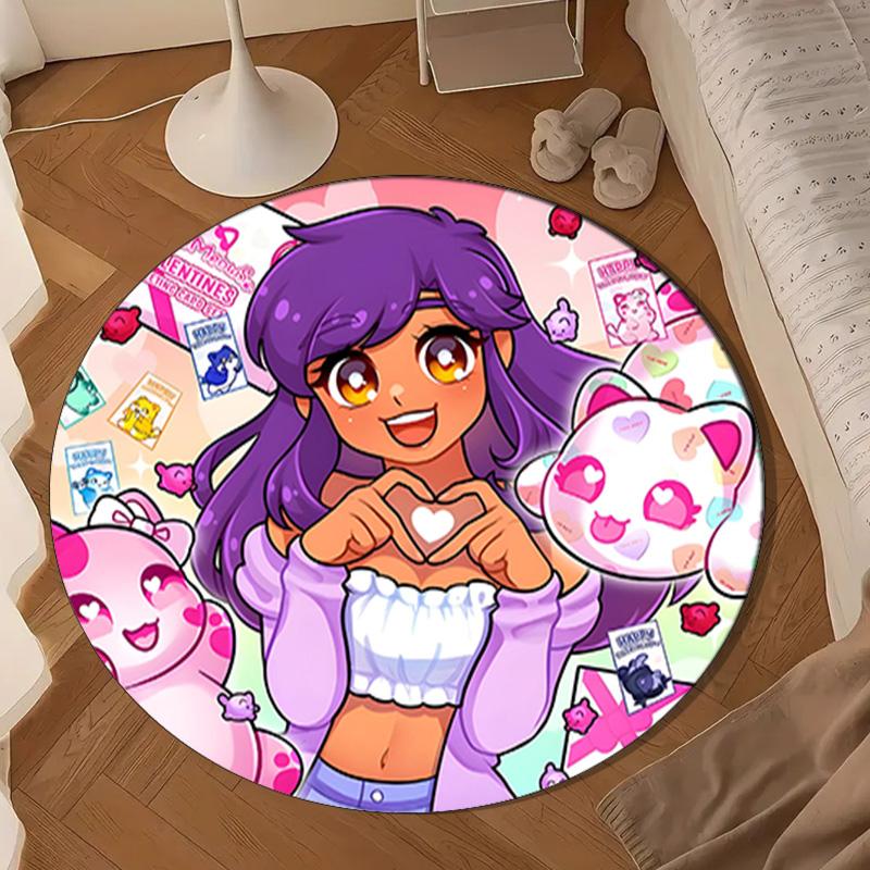 Fantasy Aph-mau Cat Dreamscape Round mat, Anti-slip Circle Carpet Chair rug For livingroom,Bedroom, doormat home decor Gift Christmas Gifts