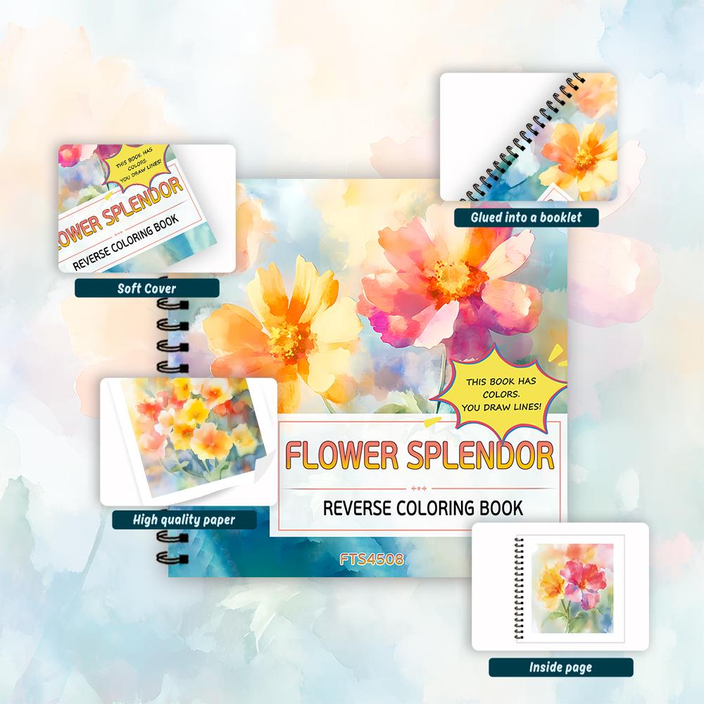 1 unidade, Livro de Colorir Floral Invertido, 30 folhas de 100gsm, Linhas Relaxantes e Criativas 'Tudo o que Precisa é um Livro de Caneta' Presente de Aniversário