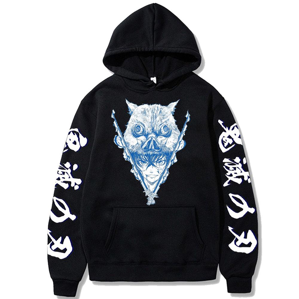 Demon Slayer Japan Anime Long Sleeve Hoodies Men Women Harajuku Hashibira Inosuke Breath Of The Beast Print Oversized Sweatshirt