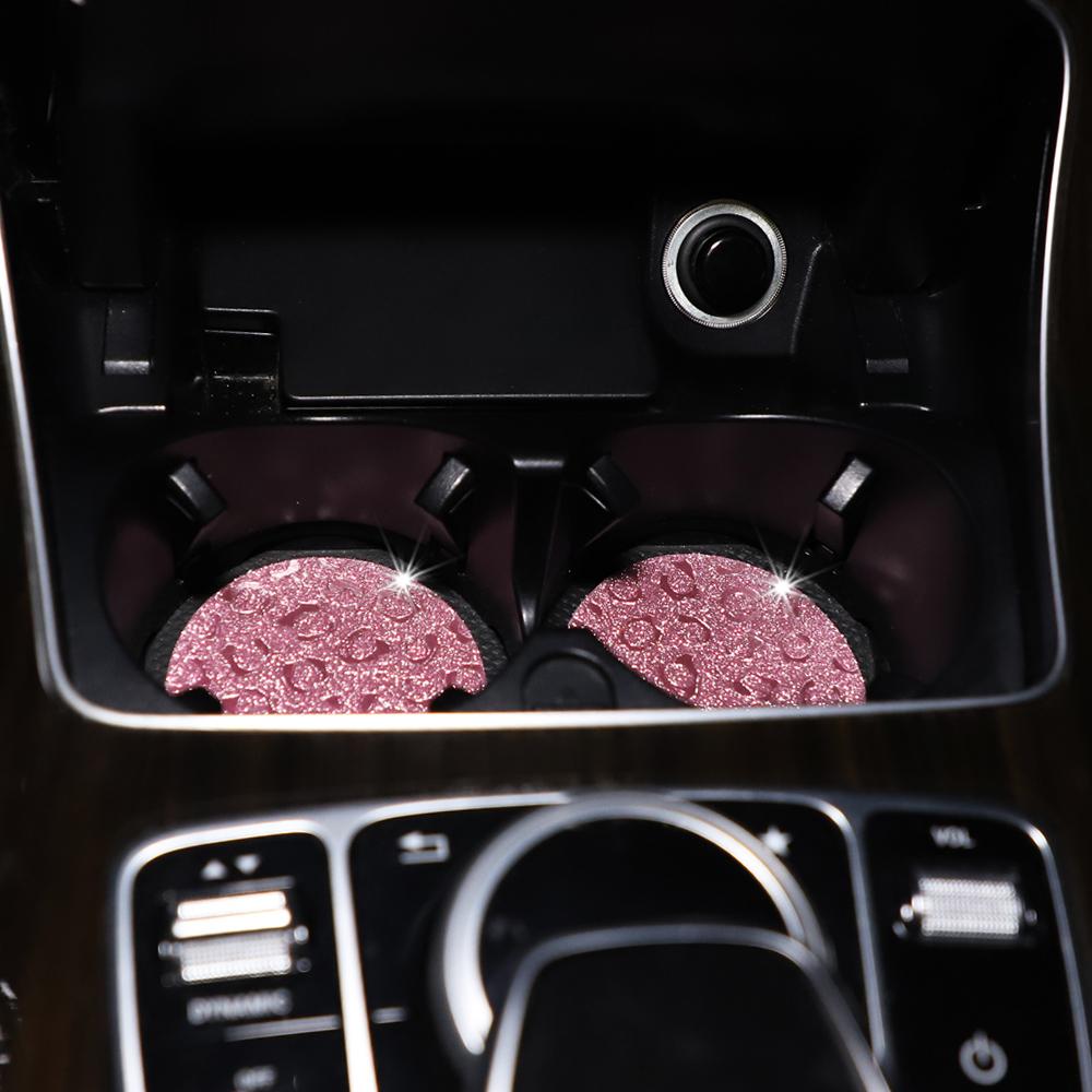 

Две блестящие подставки из ТПУ с леопардовым принтом для автомобильных подстаканников для женщин с автомобильными аксессуарами Other&Four Seasons розовый