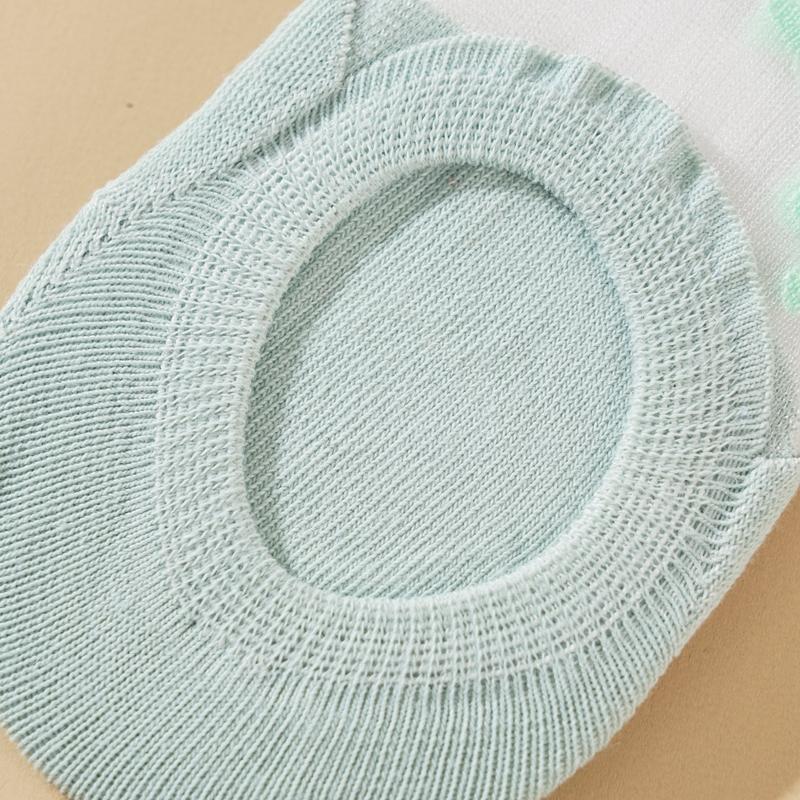 Summer Thin Crystal Stockings Japanese Style Student Sweet Short Socks Boat Socks Non-slip Invisible No-fall Heel Socks for Women