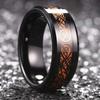 New Men's Fashion 8MM Stainless Steel Black Dragon Ring Inlay Purple Carbon Fiber Ring For Men Wedding Band Charm  Gifts