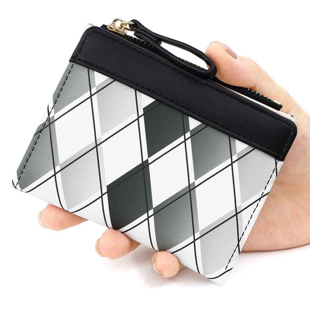 

Womens Short Wallet Pu Material With Color Block Design And Large Capacity For Daily Use чёрный