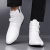 New Winter Fashion Belt buckle Patent leather Chelsea Ankle Boots For Men's Casual Luxury Brand Designer Shoes High Tops