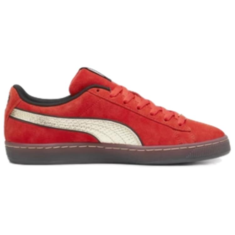 Puma Suede Series Comfortable Versatile Low-Top Sneakers Unisex Sneakers Red Gold 308447-01