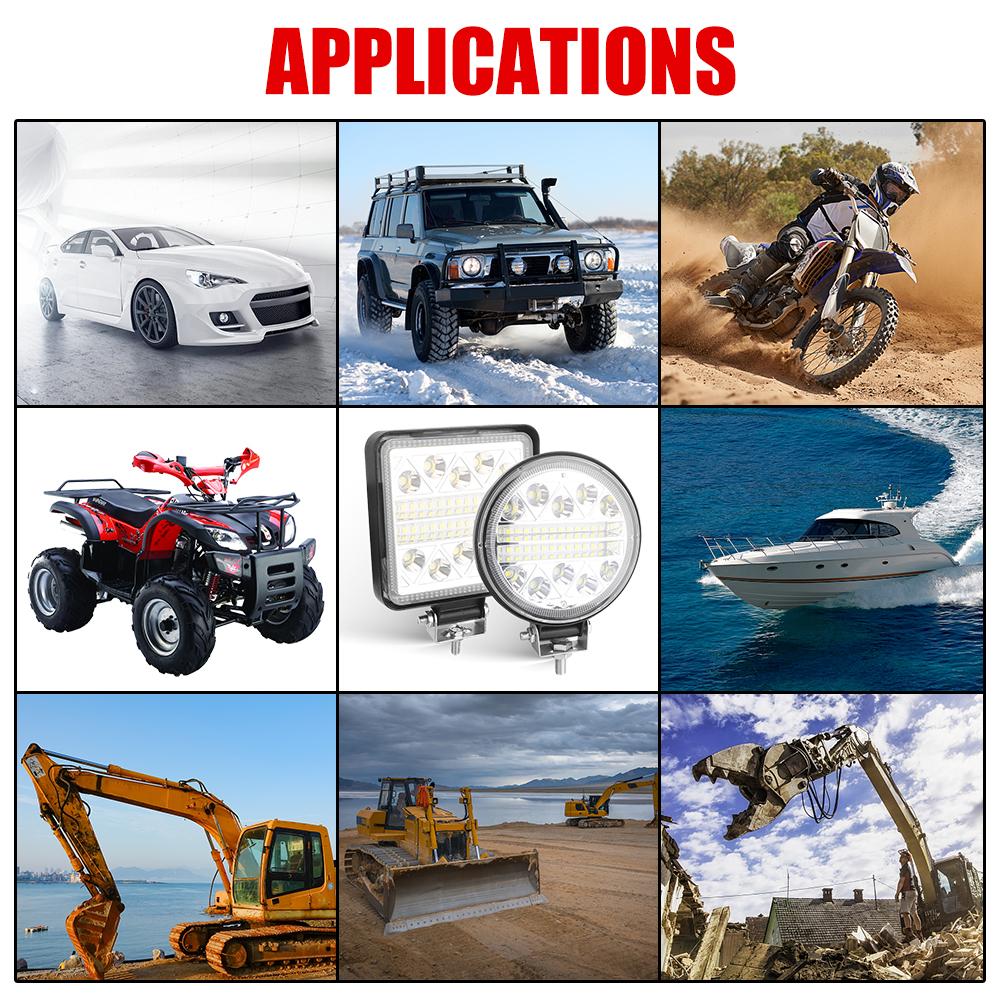 Driving Lamp 102W 1 PC Spot Lamp 10-30V 4 Inch Super Bright Spotlight Fog Light 6000K 34 LED Driving Lamp Car Accessories