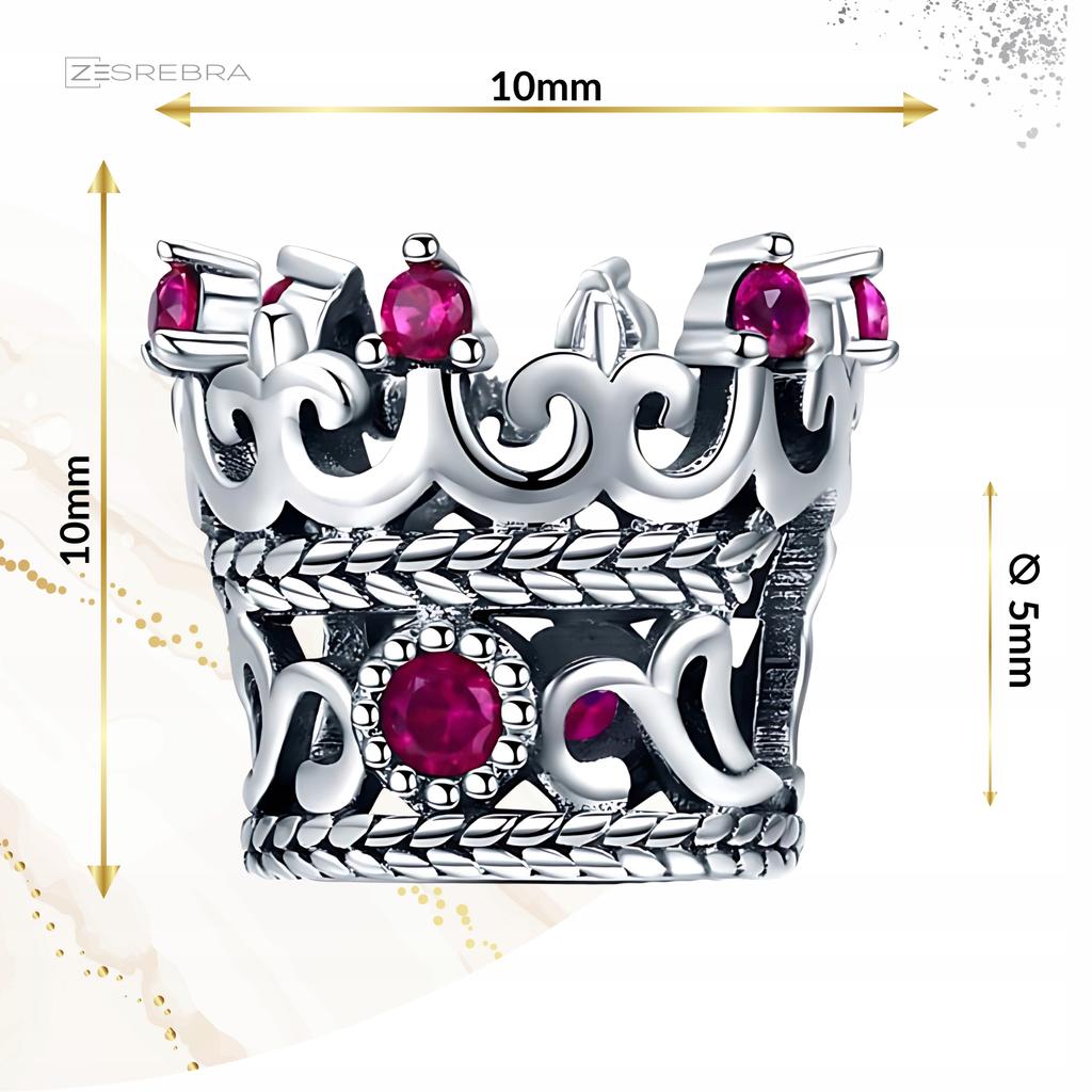 Charms 925 Crown Pendant Bead Charms 925 Cubic Zirconia