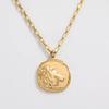 JOOLIM High End 18k PVD Gold Plated Stainless Steel  Cast Round Coin Sign Zodiac  Horoscope Necklace