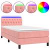 VidaXL Slat Bed Base with Mattress and LED, Upholstered Bed, Single Bed, Adult Bed for Interior Bedroom, 3134572