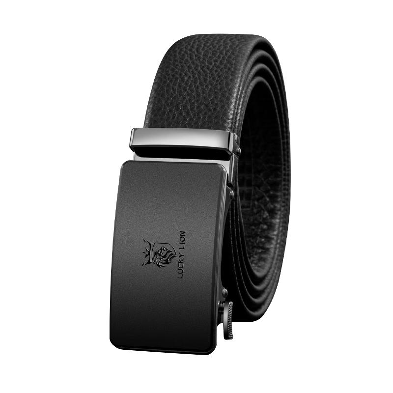 LUCKY LION Men's First-Layer Cowhide Automatic Buckle Belt