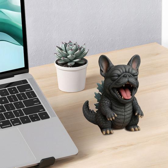 Yousheng Collectible Dog Figurine Handmade Resin Puppy Ornament Desktop Dog Statue for Home Office Desk Bookshelf Dog Lovers Gift