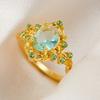 Elegant Luxurious Style Women'S Ring With Artificial Zircon Inlaid Flower Ring Suitable For Daily Party Jewelry Holiday Gifts