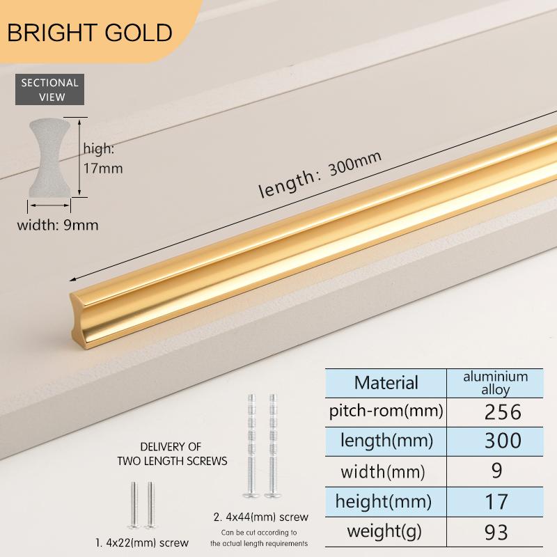 Simple Modern Cabinet Door Aluminum Alloy Handles Wardrobe Long Handles Length Of 500mm Black Drawer Pulls Kitchen Cupboard Pull