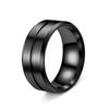 New European & American Men's Double Bevel Brushed Matte Wedding Ring - Simple Design, Hot Selling