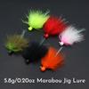 3/6Pcs 5.8g Ice Fishing Bait Marabou Jig Head Hooks for Crappie Trout Bass Pike Walleye Salmon Perch Sunfish