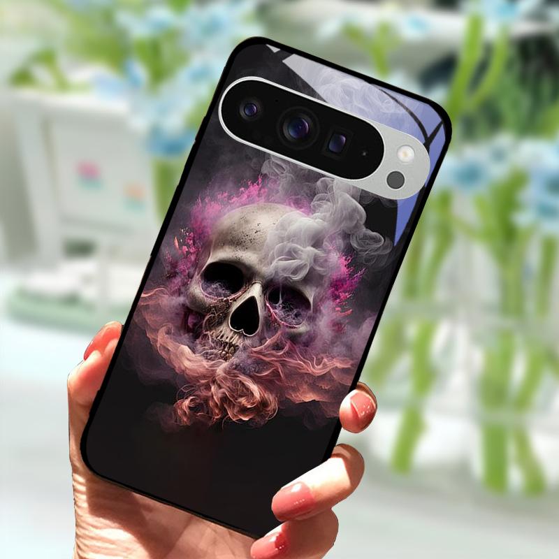 Modische Glas Hülle Für Google Pixel 9 Pro XL Gehärtetes Glas Schwarze Handy Hülle Für Google Pixel 9a Pixel9 Funda Schutz Hüllen