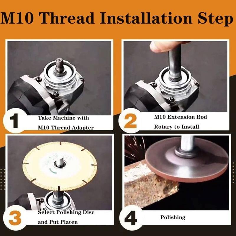 M14 to M10 Angle Grinder Extension Connecting Rod Practical Thread Adapter for Polishing Pad Grinding Connection 6.5cm