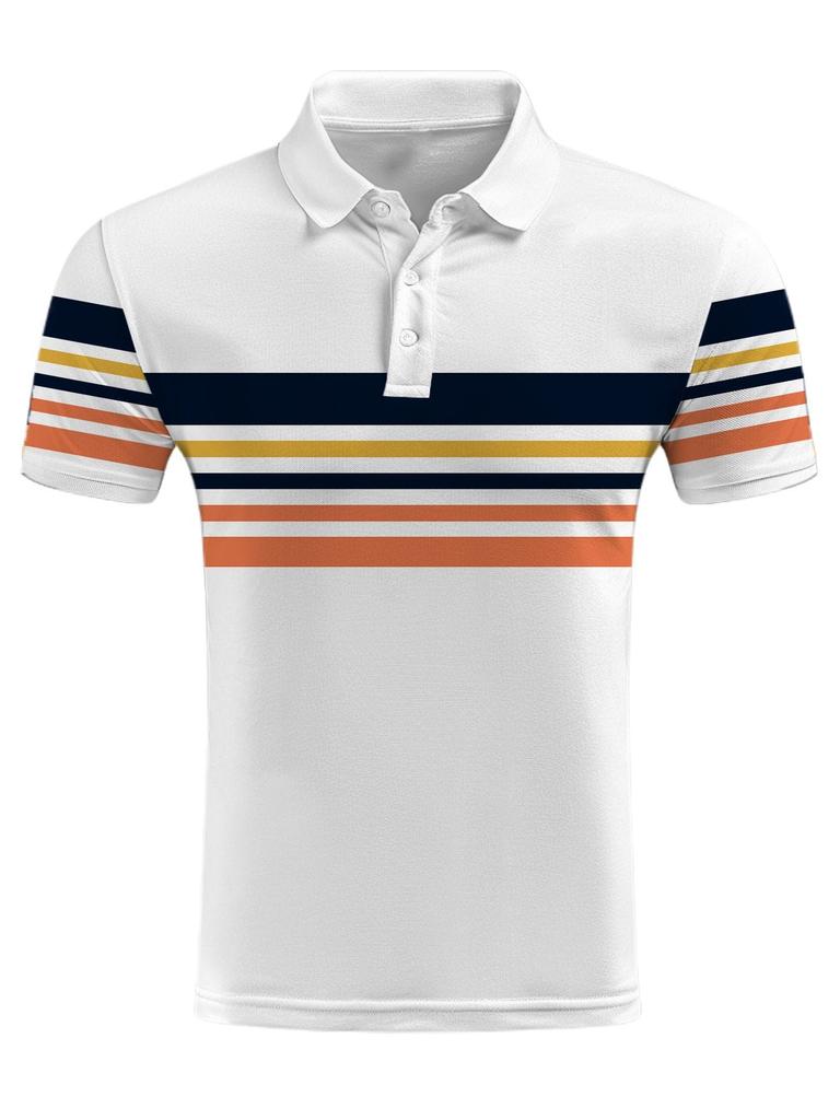 Men'S Print Polo Shirt | Skinny Fit, Slight Stretch, Button Collar, Casual Style, Print Design, Quick-Dry and Breathable
