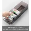 Yamazaki Tower Refrigerator Can Storage, Small, Black, W37.5 X D11.3 X H8.2cm, 1480mm, Perfect for Refrigerator Storage