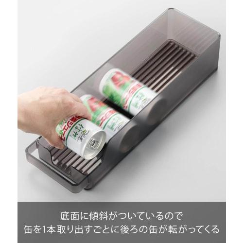 Yamazaki Tower Refrigerator Can Storage, Small, Black, W37.5 X D11.3 X H8.2cm, 1480mm, Perfect for Refrigerator Storage