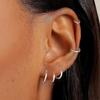 8 Pairs 316L Stainless Steel Flat Back Stud Earrings Lightweight Small Hoop Earrings Set for Women Men, Silver