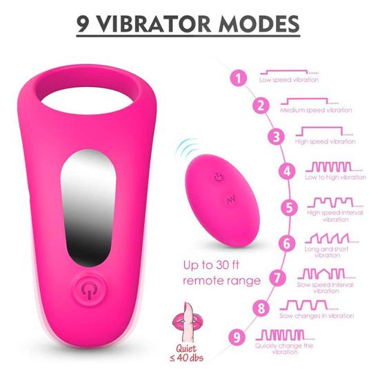 Wireless Remote Control Vibrating Cock Ring Multi-Speed Delay Ring Silicone Body-Safe Waterproof Discreet Adult Toy for Couples
