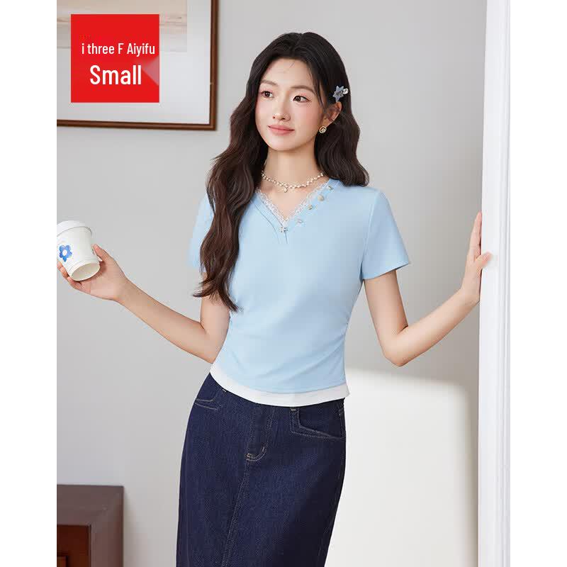 IEF 2026 Summer Korean Style Petite Casual T-Shirt M