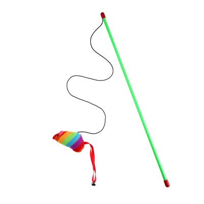 cat toy mouse on stick