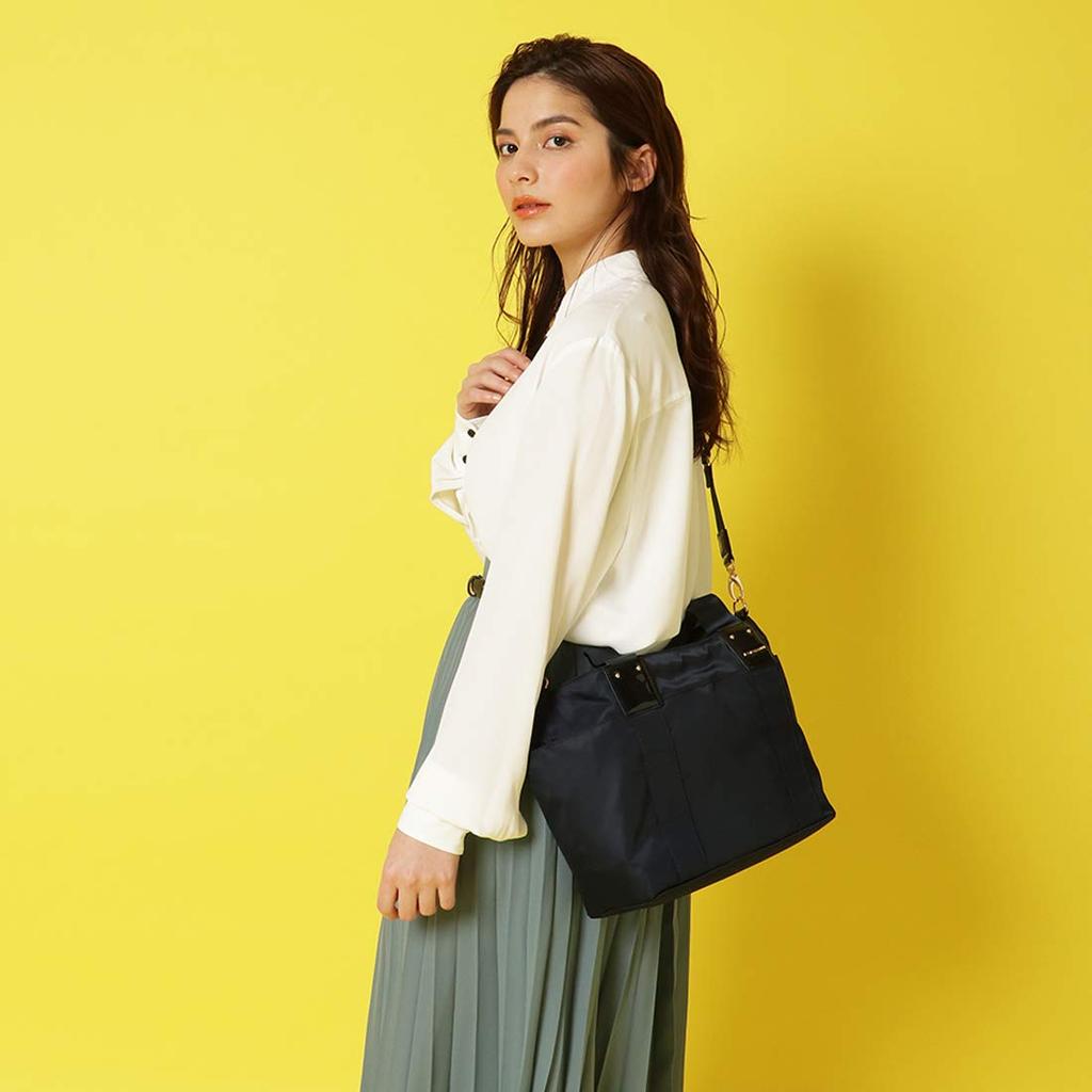 La Bagagerie 2-Way Nylon Tote B72-12-02 10 Black