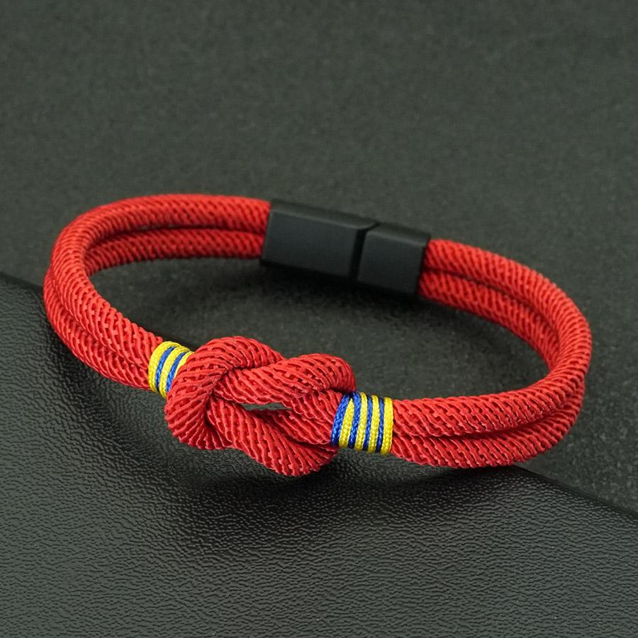 

New Stylish Eternal Knot Men Rope Bracelet Selected High Quality Thread 6 Colors Available Sports Sweat Absorbent Braclet Homme красный