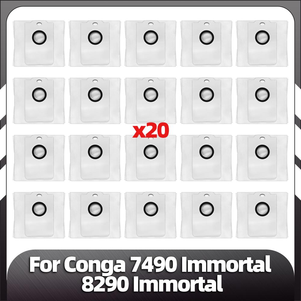 Compatible for Conga 7490 Immortal Series / 8290 Immortal Series Main Side Brush Replacement HEPA Filter Mop Pads Spare Parts