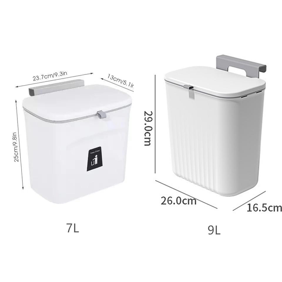 9/7L Wandmontierter Mülleimer für Küche Recycling Mülleimer Toilette Mülleimer Küchenschranktür Hängender Mülleimer mit Deckel