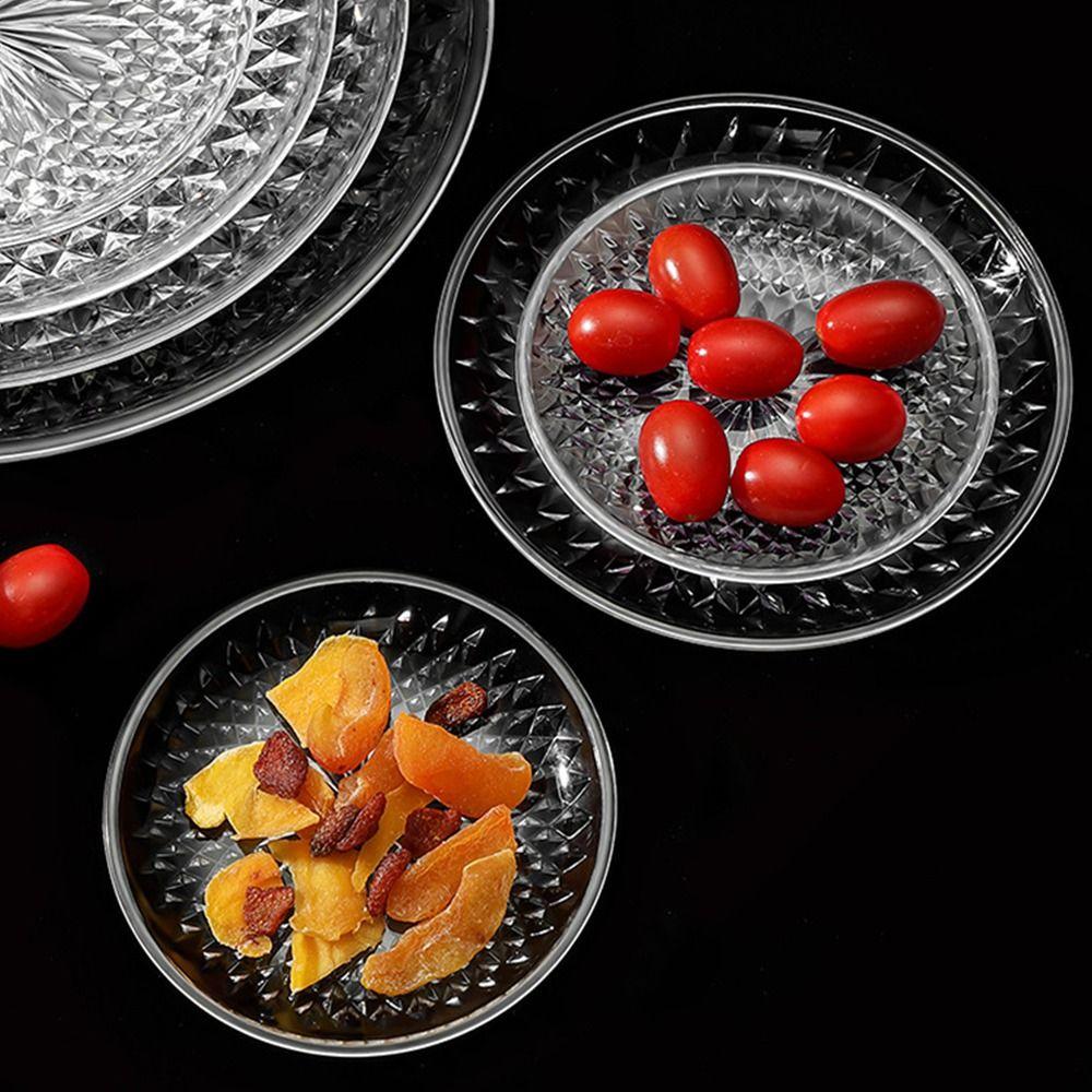 Round Fruit Plate Acrylic Cupcake Display Kitchen Supplies Dinner Plate